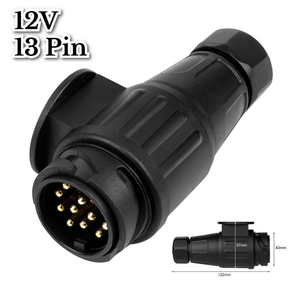 Set Priză și Ștecher 12V cu 7/13 Pini pentru Remorcă Stecher Remorcă Rulotă Priza Rulotă Conector cuplare Remorcă Auto Stecher EU