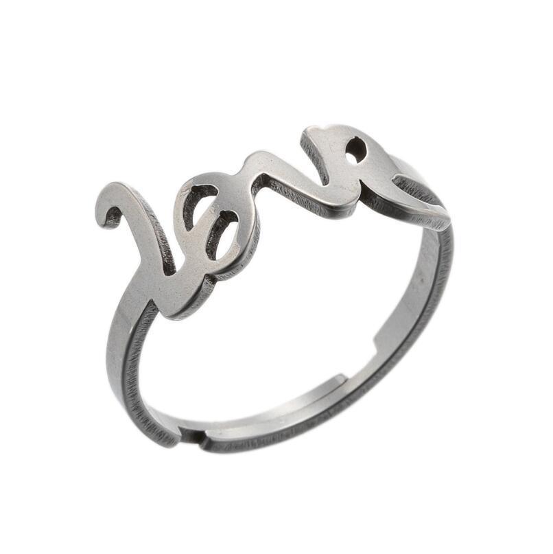 2024 Fashionable Stainless Steel Butterfly Cat Pineapple Heart Adjustable Ring