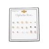 Wind paper card stud earrings niche diamond earrings versatile combination card jewelry set female pearl