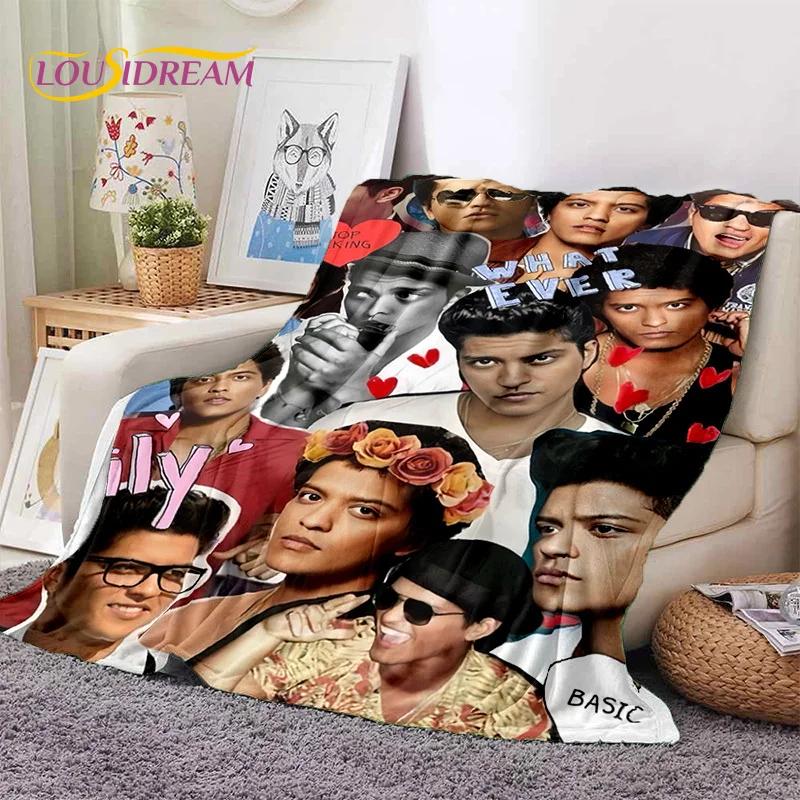 Bruno Mars 3D Sänger Star Weiche Flanelldecke für Betten Schlafzimmer Sofa Picknick, Überwurfdecke zum Zudecken im Freien Freizeit Nickerchen Geschenk