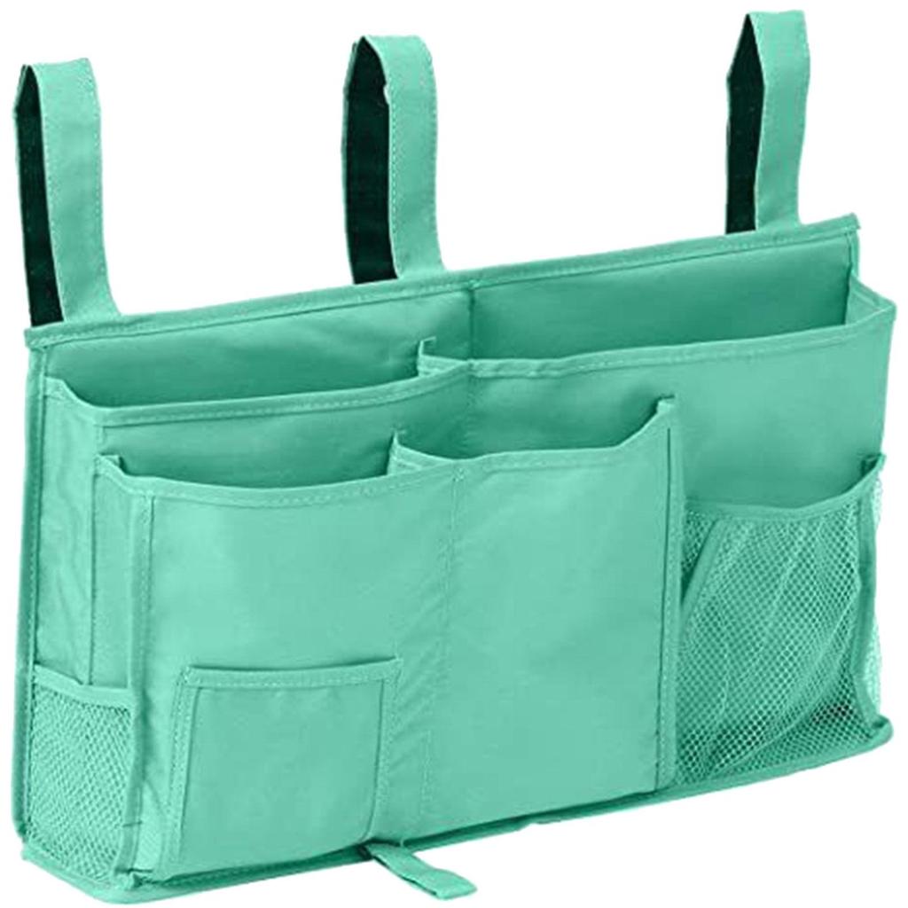 Bedside Caddy Magazine Holder Book Laptop 3 Side Hook Straps Hanging Organizer Bed Hanging Storage Bag for Bedroom College Dorm
