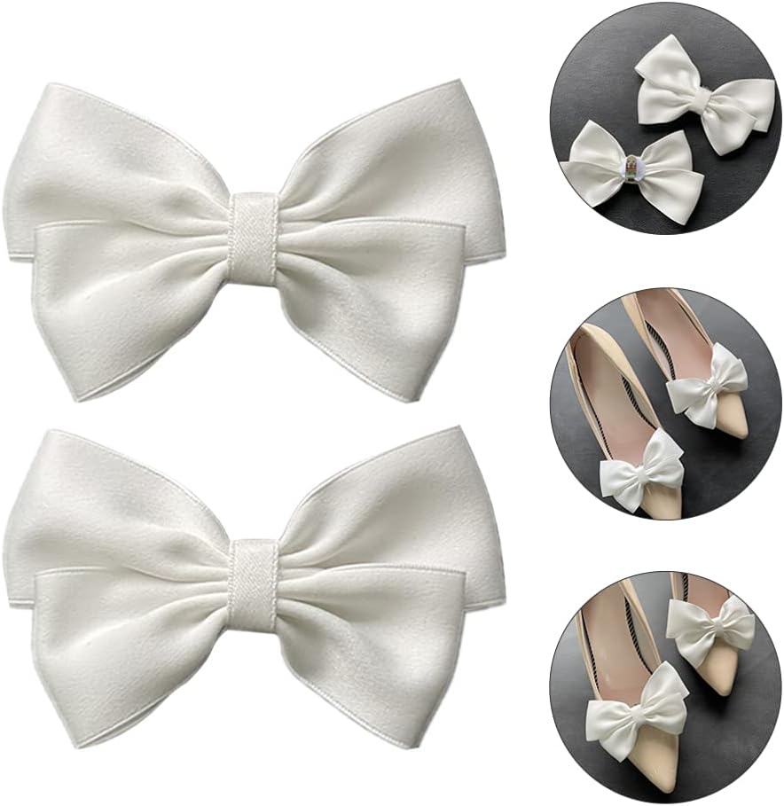 1pcs Shoes Bow Buckle White Bowknot Shoe Clip Bow Butterfly Shoe Straps Shoe Flower Accessories Shoes Decoration for Lady Women