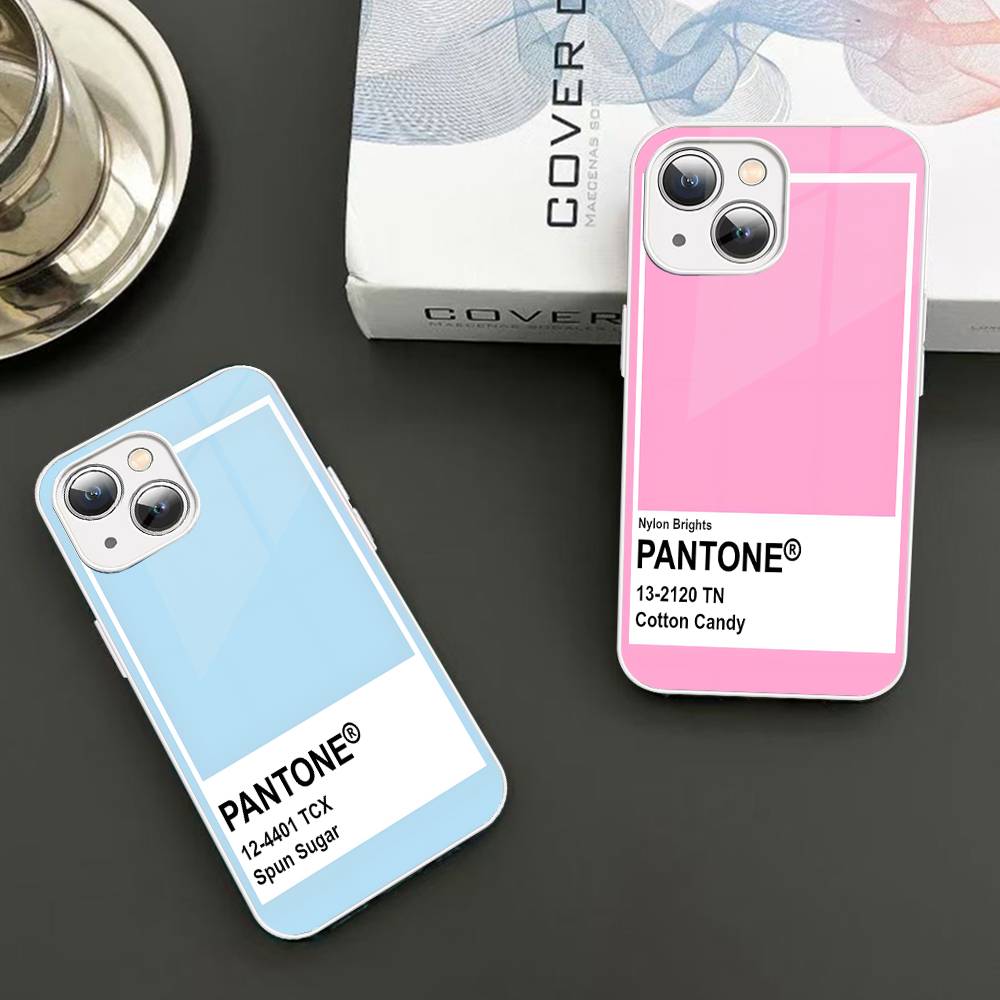 Pantone Candy Color Tempered Glass For Iphone 14 13 12 11 Pro Mini XS MAX 14Plus X XS XR Fundas