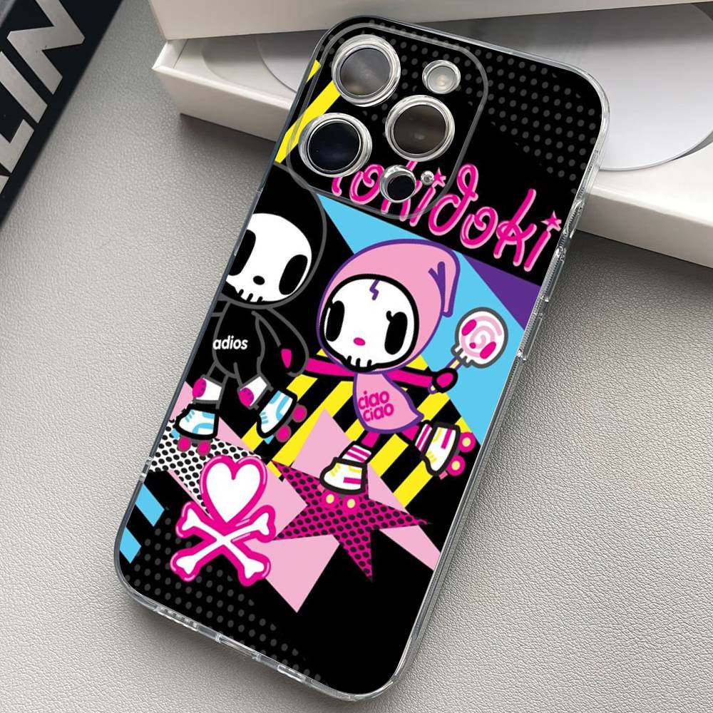 Japan T-Tokidokis Genomskinligt Telefonfodral För iPhone 17 16 15 11 12 13 14 Pro Max Mini Mjukt TPU Silikon Plus