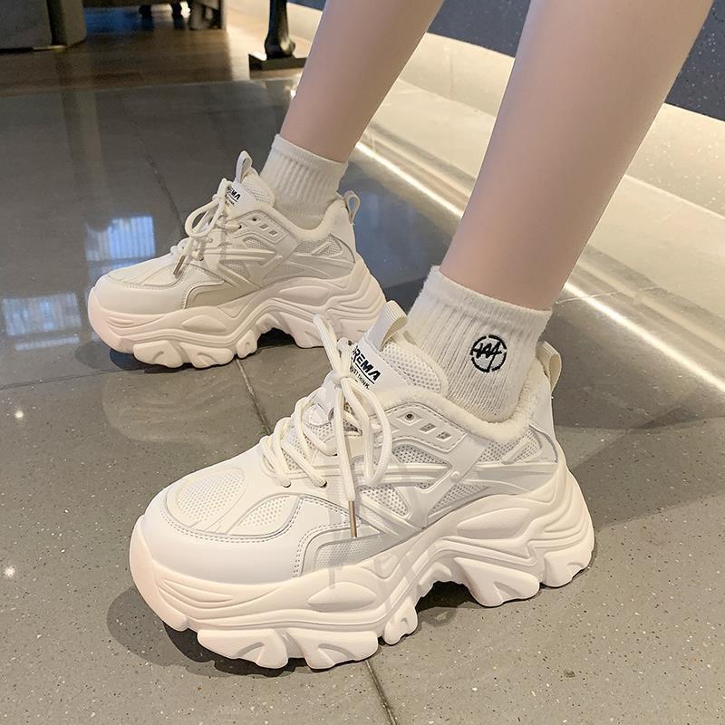 Versatile Fried Street Dad Shoes Women's Winter 2025 Autumn New Ins Trendy Thick-soled Breathable Heightening Niche Sports Women's Shoes
