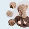 Fluffy Texture Warmth Cover Hat Neck Integrated Hat  Winter Season Outdoor Activities