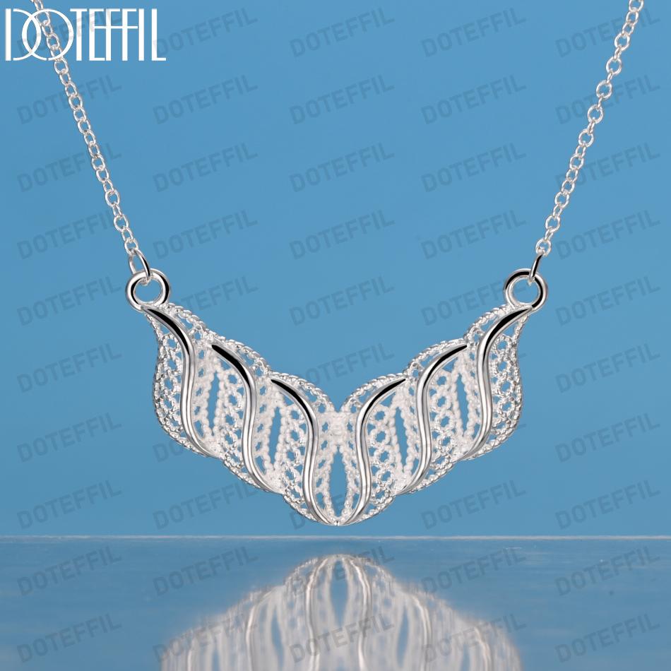 925 Sterling Silver 18 Inch Chain Pendant Necklace Fashionable Wedding Jewelry
