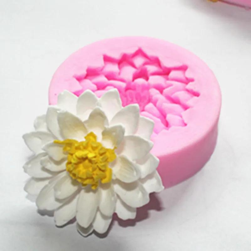 New 3D Lotus Flower Fondant Cake Chocolate Water Lily Sugar Craft Mold Cutter Silicone Tools DIY