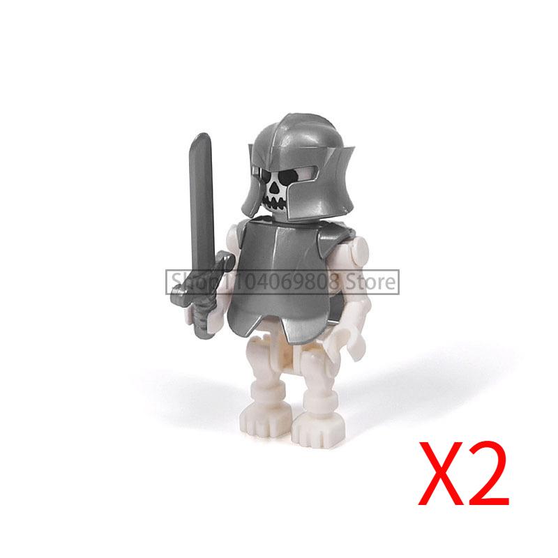 MOC Halloween Building Blocks Skeleton Army Knight Figures Flame Horse Medieval Vampire Furniture Assembly DIY Bricks Toys Gifts