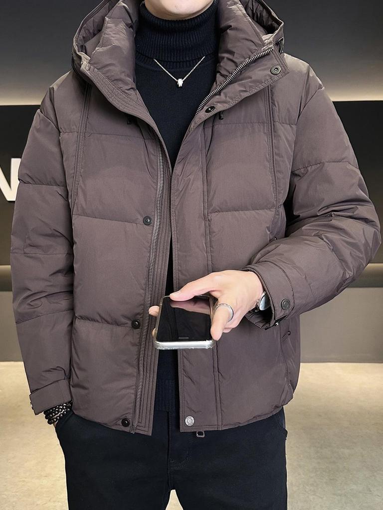 Men's 2025 Hooded Lightweight Warm Down Jacket: Thick, Casual, Anti-Cold Winter Coat