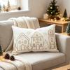 Breathable Christmas Pillowcases House Snowflake Embroidery Pillow Case  Christmas Decor