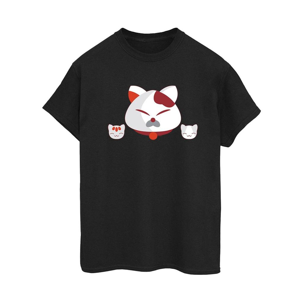 Disney Womens/Ladies Big Hero 6 Baymax Kitten Heads Cotton Boyfriend T-Shirt