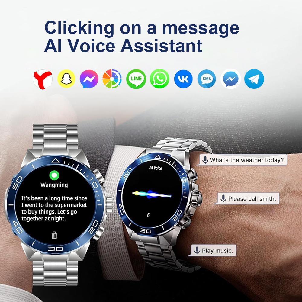 2024 Fashion Smart Watch 1.43 Inch Screen 400 mAh Bluetooth Call Voice Assistant Watch Sports Fitness Waterproof Smartwatch For Men
