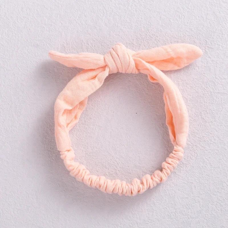 Baby Elastic Hair Bands Girl Headband Cotton Linen Kids Headwear Knot Hair Accessories Toddler Rabbit Ear Turban Playa Ties Soft