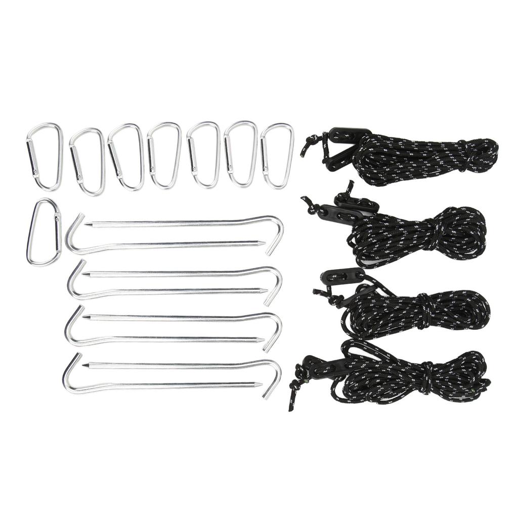 Camping Tent Stakes with 2m Wind Ropes Aluminum Buckles for Outdoor Picnic Adventure