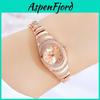 Womens Quartz Watch With Metallic Strap And Rhinestone Decor For Casual Wear