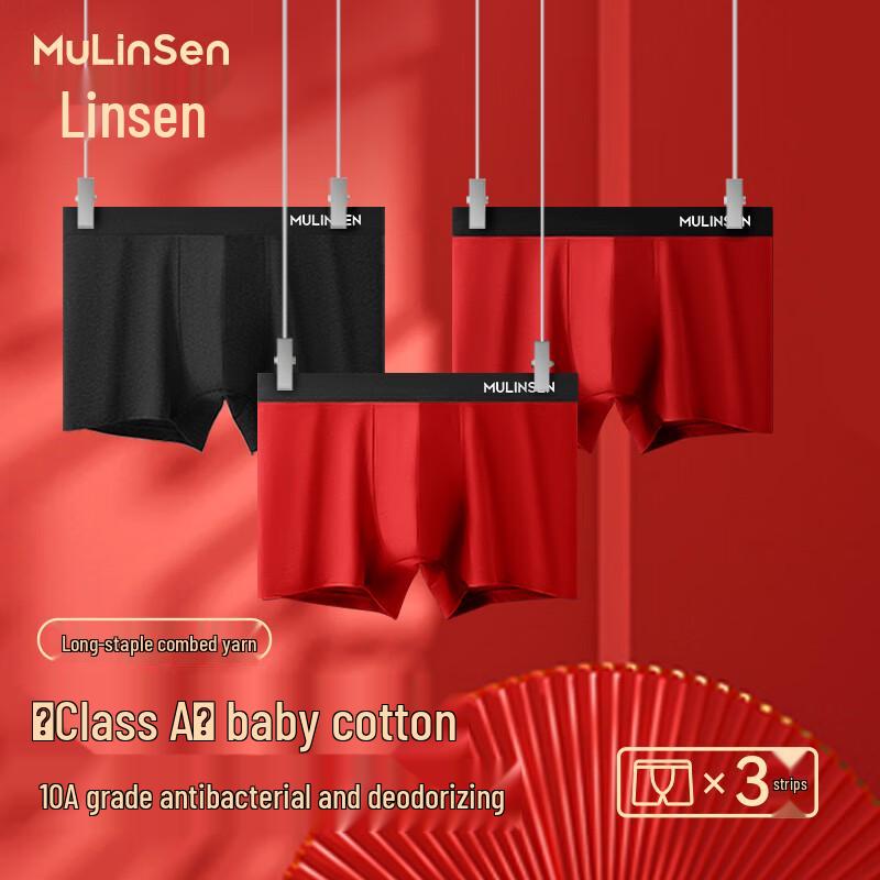 Mulinsen Men's Cotton Antibacterial Boxer Briefs