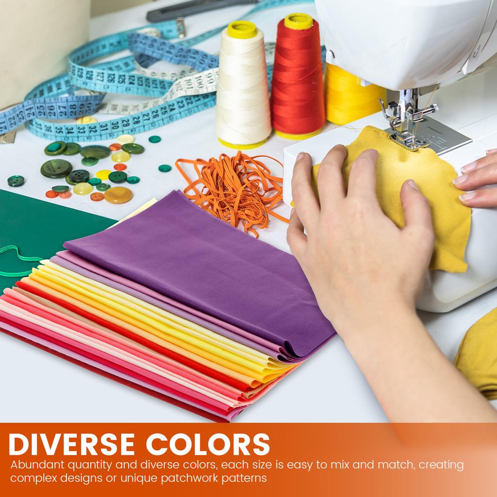50 ks Barevné bavlněné látky čtverce patchwork scrap svazky pro DIY řemesla prošívání a šití víceúčelové bavlněné látkové čtverce