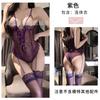 Sexy Lingerie Sexy Purple Perspective Suspender onesie Hot Hollow Couple Flirting Pajamas Uniform