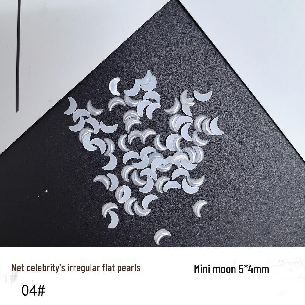 Mini Nail Art Pearls: Irregular Heart, Water Drop, Moon Flat Back Rhinestones for DIY Handmade Nail Jewelry