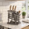 Support de découpe de comptoir peu encombrant Tube à baguettes en acier au carbone Support de couverts moderne Restaurant