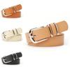 Womens Fashion Leather Belt With Double Ring Buckle For Office Wear And Daily Casual Use