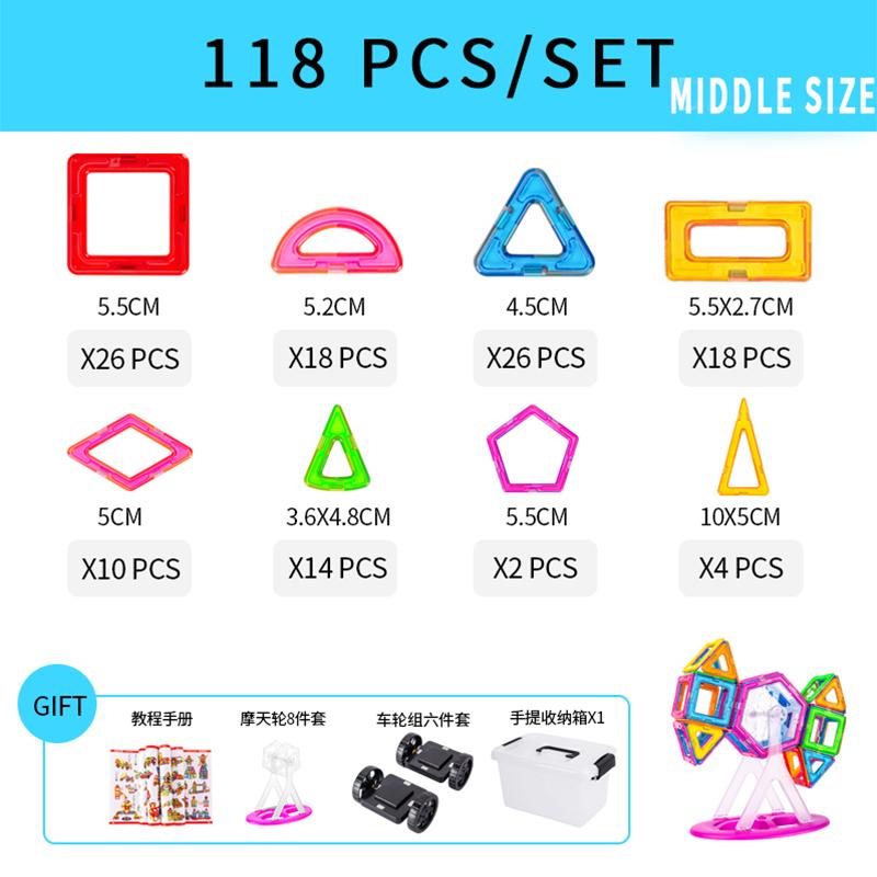 DIY Montessori Magnetische Fliesen Magnetspielzeug für Jungen Mädchen Magnetische Blöcke Bauset für Kleinkinder Lernspielzeug Kindergeschenke