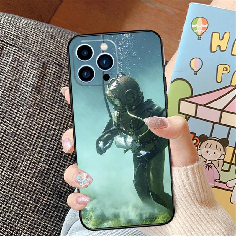 Scuba Diving Diver For iPhone 15 13 14 16 Pro Max XS XR X Case For iPhone 15 11 12 14 16 Pro Max Plus 13 Mini Cover