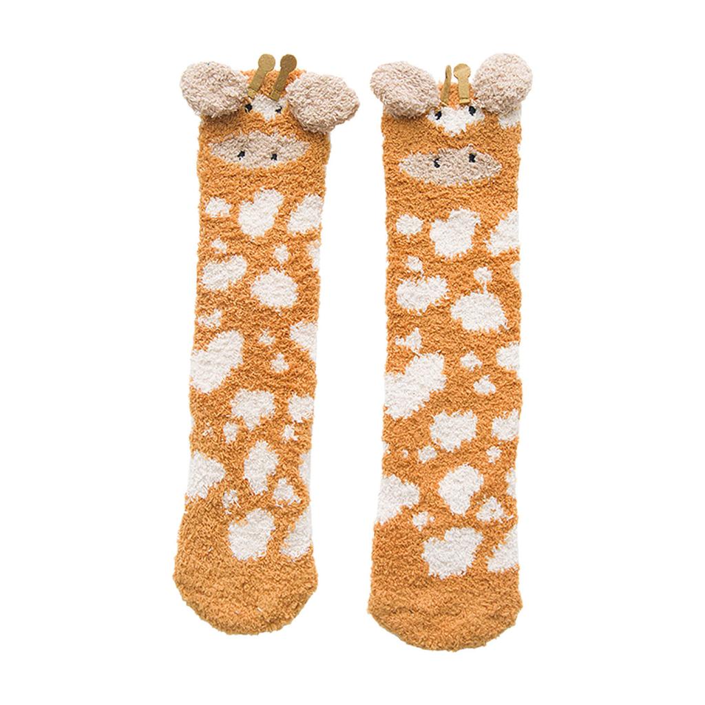 Women Cute Animal Fuzzy Socks Thick Winter Coral Fleece Indoor Home Sleep Socks
