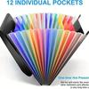 Expanding File Folder 13/25 Pockets A4 Size Filing Folder Organizer Large Capacity Portable Accordian File Box for Classroom