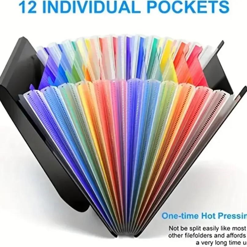 Expanding File Folder 13/25 Pockets A4 Size Filing Folder Organizer Large Capacity Portable Accordian File Box for Classroom