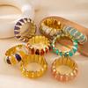 Colorful Tie Dye Acrylic Splice Beaded Stretch Bracelet Exaggerated Personality High Grade Hand Jewelry For Women