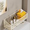 Multifunctional Design Toilet Paper Storage Shelf Wall-Mounted Shelf  Bath Supplies Storage