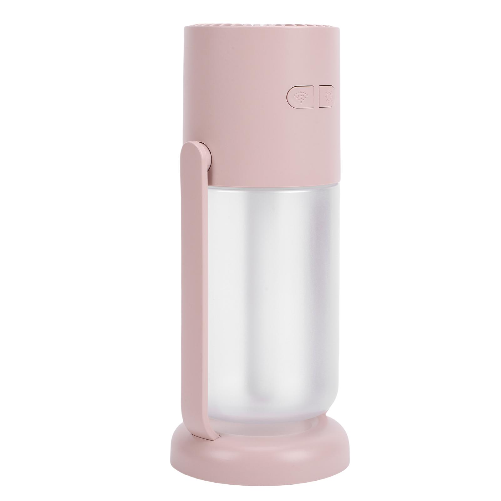 Mini Humidifier with Light Quiet Portable Small USB Humidifier for Car Home Desktop Office 260ml Pink