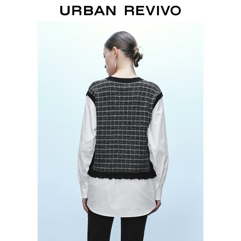 UR Women's Spliced Faux Two-Piece Knit Top