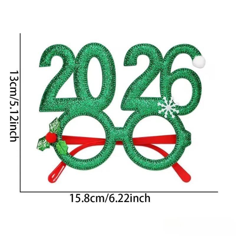 2026 Digital Funny Glasses - Christmas & New Year Creative Eye Wear, Party Decoration Photo Frame for Holiday Gatherings