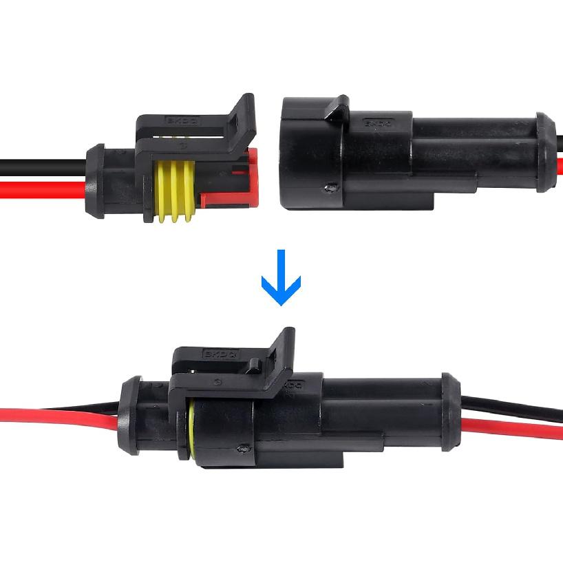 10 Pack 2 Pin Wire Connector 16 AWG Waterproof Automotive Electrical Connectors Deutsch Connector Male And Female Wire Connectors For Car Truck Boat