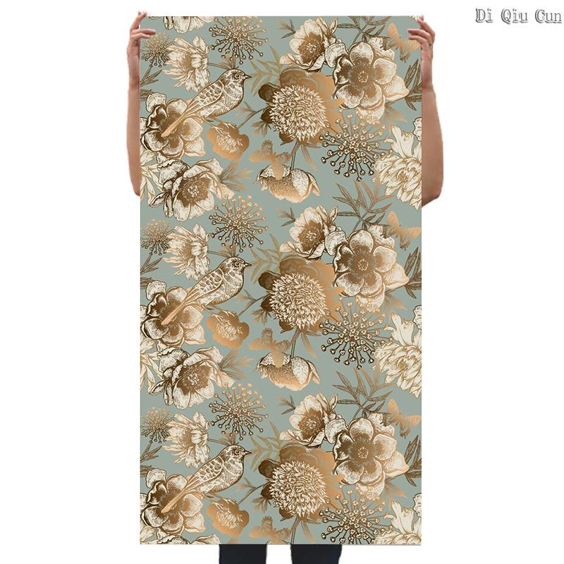 Vintage Floral Birds Tree Flower Self-Adhesive Wallpaper Peel And Stick Removable Wall Stickers for Bedroom Home Decor