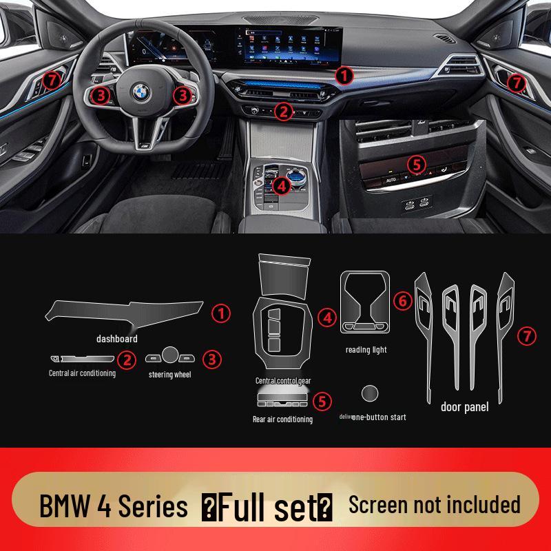 25 BMW 4 Series 425i/430i Interior Console Tempered Glass Protector Film