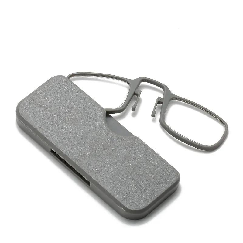 Nose Clip Reading Glasses Men Tr90 Focus Plus Portable Foam Nose Glasses Transparent Eyeglasses Folding Glasses In Case