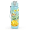 1PC Watering Can Floral Vintage Pattern 750ml Color Plastic Sports Water Bottle Leakproof Flip Straw Lid Suitable for Sports Office Home Use