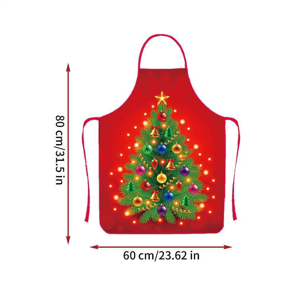 Christmas Aprons Christmas Tree Santa Claus Dress-Up Decorative ApronsWaterproof and Oil-Proof for Festive Cooking Holiday Decor