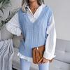 College Casual Loose Knit Vest Fashion Women's Hollow V-neck Sweater