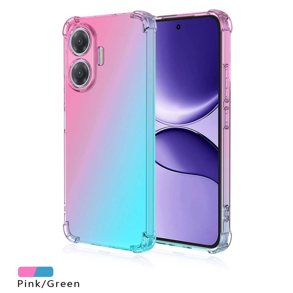 For POCO F7 5G Soft Silicone Four Corners Shockproof Phone Case For Xiaomi Redmi Turbo 4 Pro Transparent Rainbow Gradient Cover
