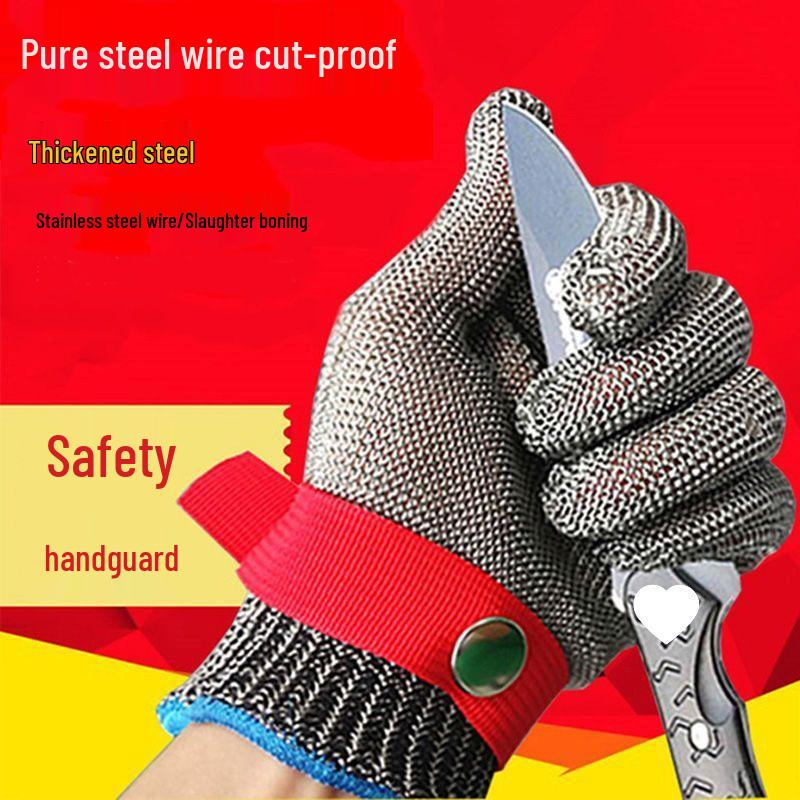 Guante individual de acero inoxidable 316 resistente a cortes de cinco dedos