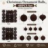 Velvet Christmas Ornament Balls Set 48PCS Plastic Flocked Baubles DIY Christmas Tree Decor Holiday Home Party Hanging Decor