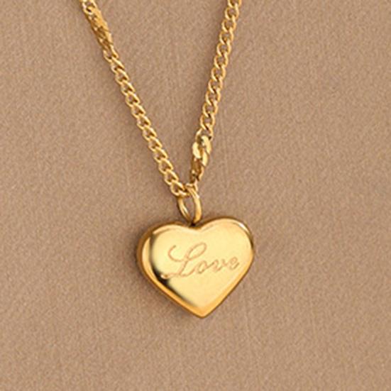 Heart Jewelry Set Golden Heart Necklace Hoop Earrings Set Birthday Anniversary Wedding Gifts