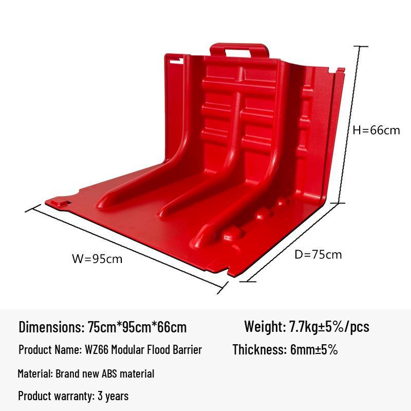 Thickened Modular Flood Control Barrier for Home and Basement Waterproofing