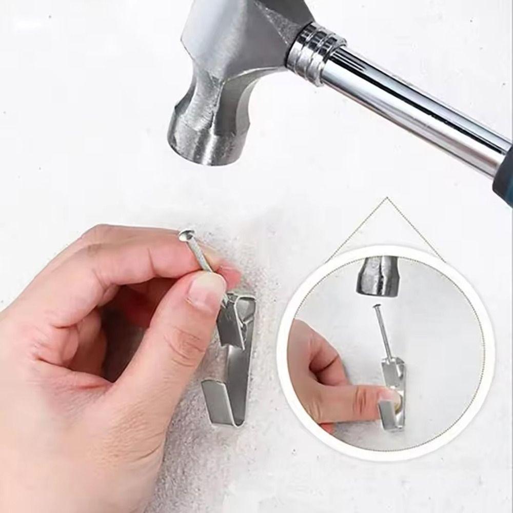 Wall Mounting Photo Frame Hooks With Nails Clocks Clothes Traceless Hooks  for Home Office
