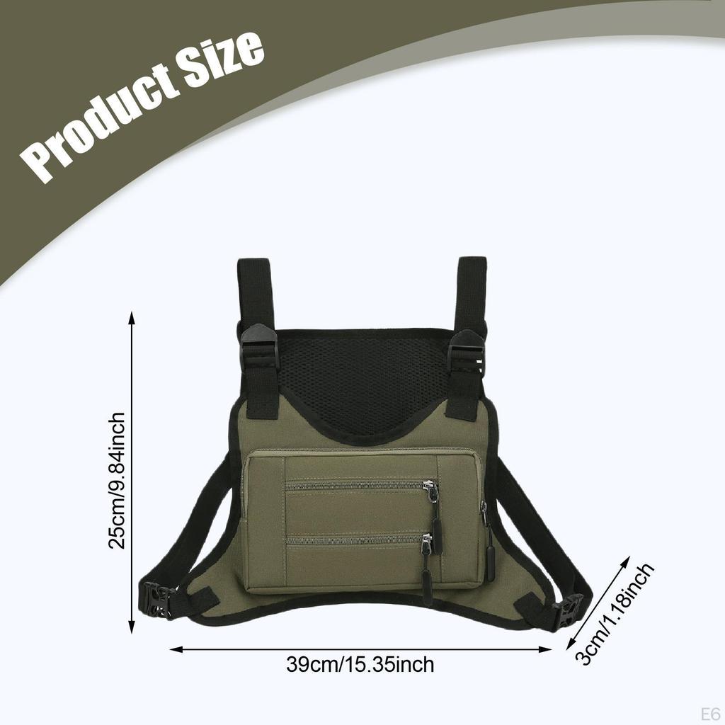 Chest Rig Bag Adjustable Shoulder Strap Phone Holder Running Vest for Outdoor